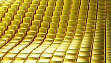 Abstract golden cubes forming an ascending staircase, symbolizing growth, achievement, and the pursuit of success